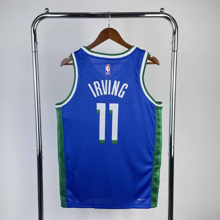 Heat Transfer 2023 Dallas Mavericks Kyrie Irving City edition Dark Blue Jersey