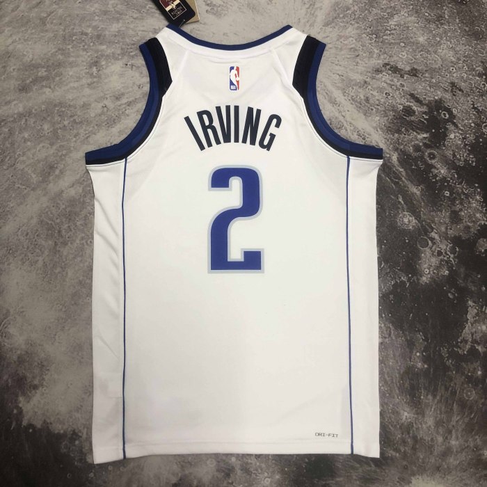 Heat Transfer Dallas Mavericks Kyrie Irving 2022-23 Association Edition White Swingman Jersey