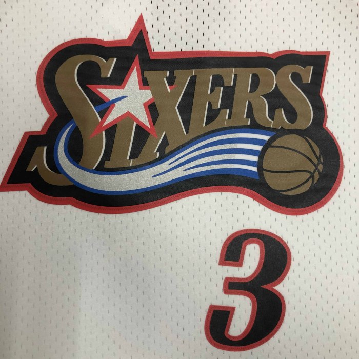 Heat Transfer Philadelphia 76ers Allen Iverson Mitchell & Ness White 1997-98 Hardwood Classics Swingman Jersey