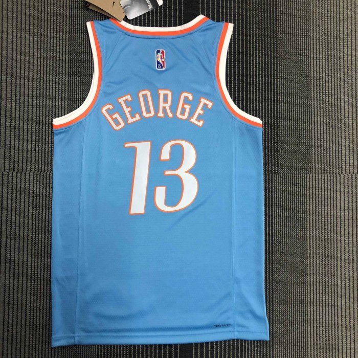 Heat Transfer 2022 Los Angeles Clippers Paul George City edition Blue Jersey