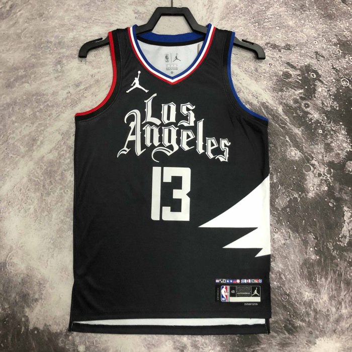 Heat Transfer 2023 Los Angeles Clippers Paul George Flying man limited Black Jersey