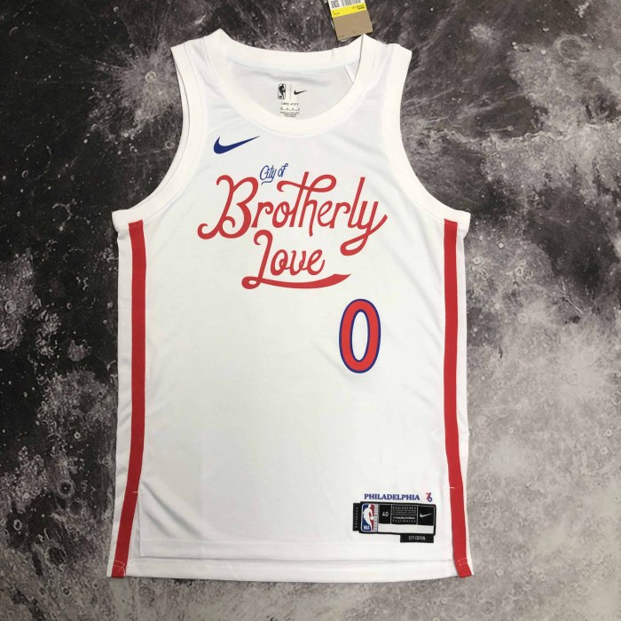 Heat Transfer 2023 Philadelphia 76ers Tyrese Maxey City edition White Jersey