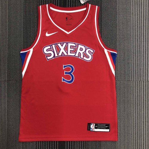 Heat Transfer  Philadelphia 76ers  AllenEzailIverson Red Jersey