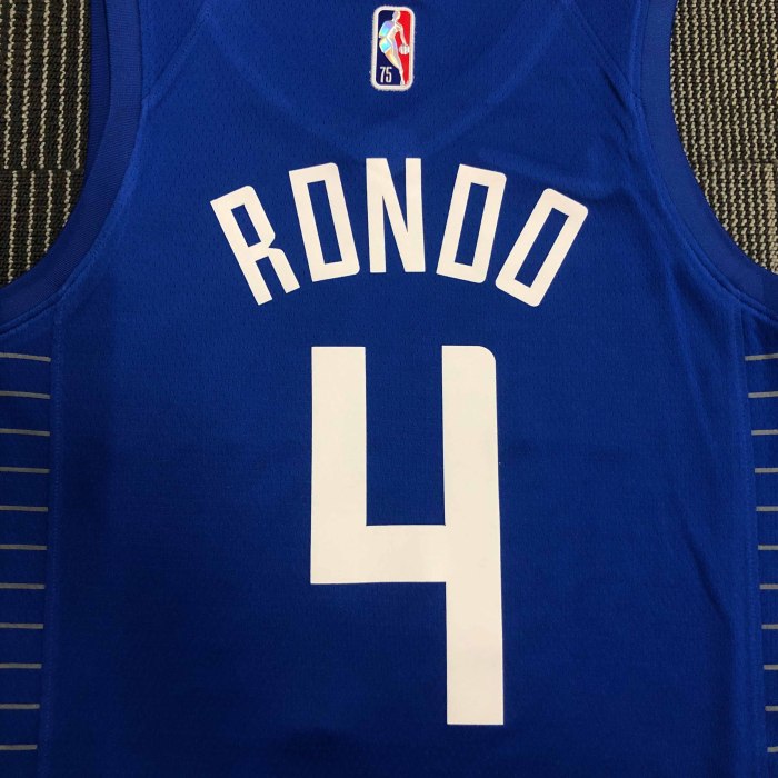 Heat Transfer Los Angeles Clippers Rondo 75th Anniversary Blue Jersey