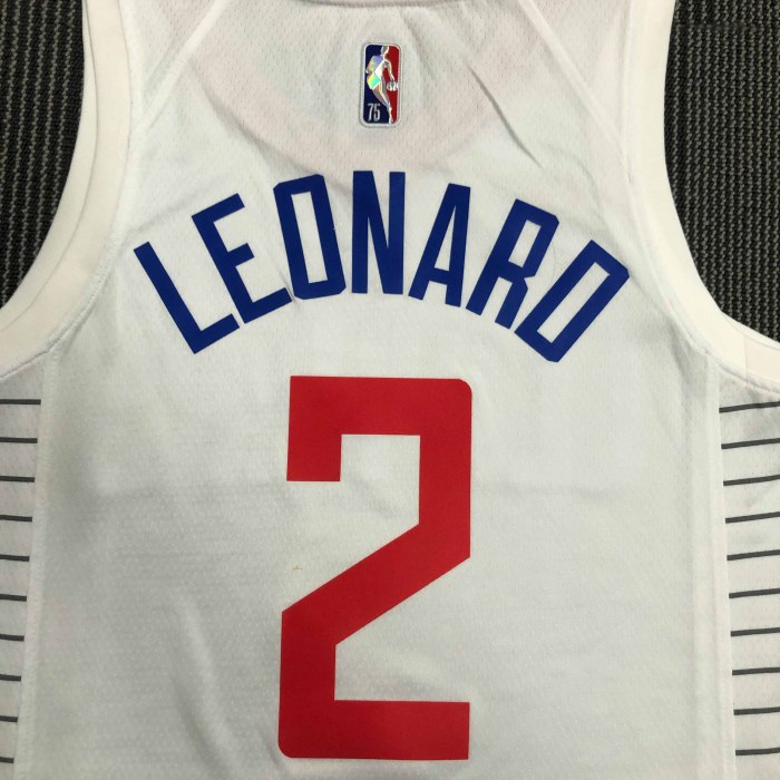 Heat Transfer Los Angeles Clippers Kawhi Leonard 75th Anniversary White Jersey