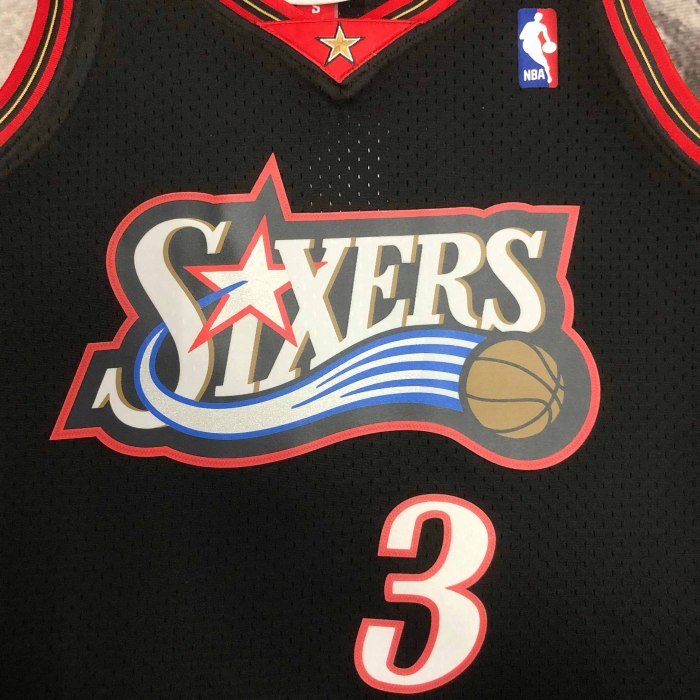 Heat Transfer Philadelphia 76ers Allen Iverson Mitchell & Ness Black 1997-98 Hardwood Classics Swingman Jersey