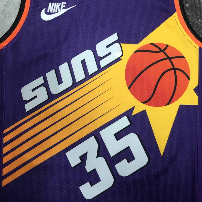 Heat Transfer 2023 Phoenix Suns Kevin Durant Purple  Retro Jersey