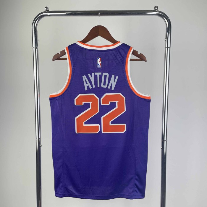 Heat Transfer Phoenix Suns Deandre Ayton 2022-23 Purple Icon Edition Swingman Jersey