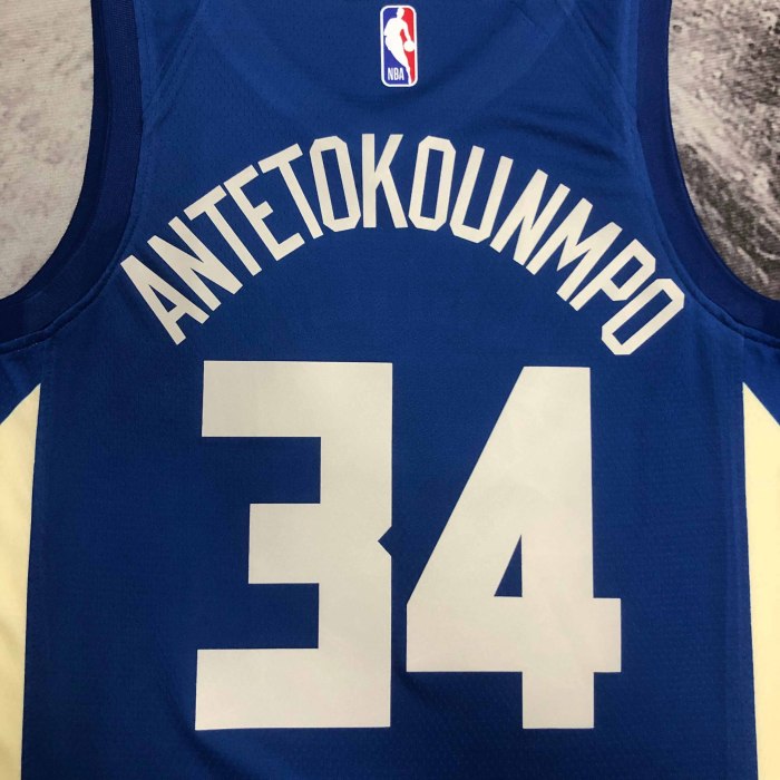 Heat Transfer 2023 Milwaukee Bucks Giannis Antetokounmpo City edition Blue Jersey