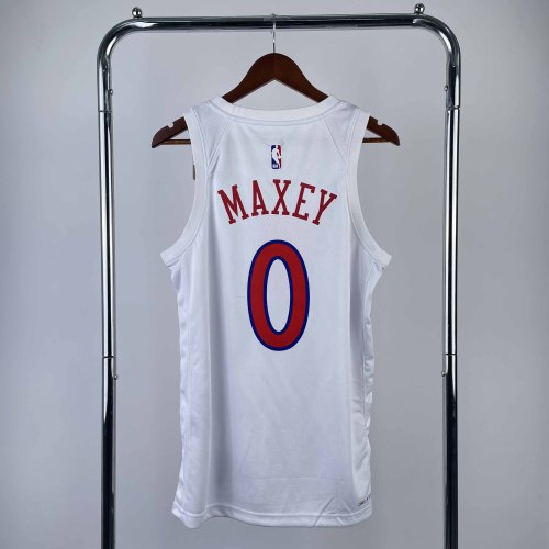 Heat Transfer 2023 Philadelphia 76ers Tyrese Maxey City edition White Jersey