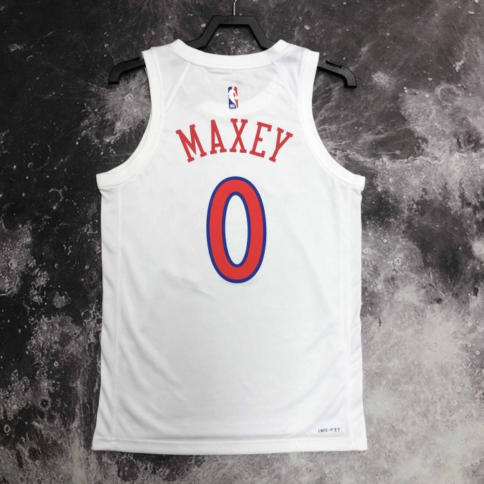 Heat Transfer 2023 Philadelphia 76ers Tyrese Maxey City edition White Jersey