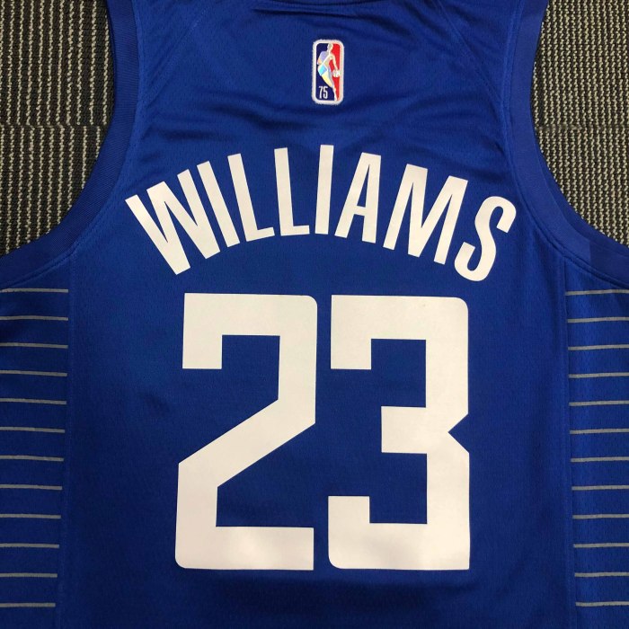 Heat Transfer Los Angeles Clippers Williams 75th Anniversary Blue Jersey