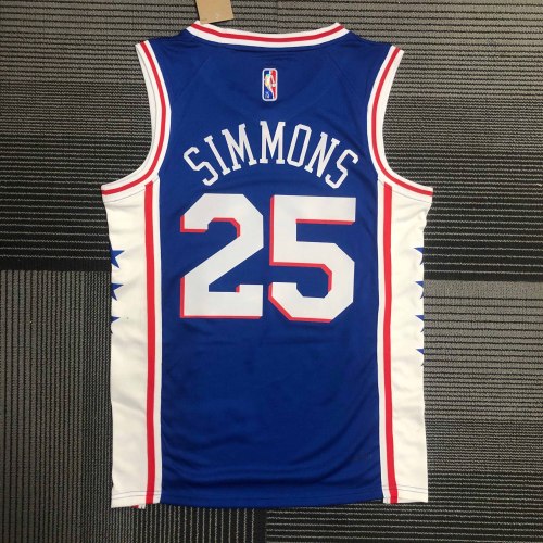 Heat Transfer Philadelphia 76ers Simmons 75th Anniversary Blue Jersey