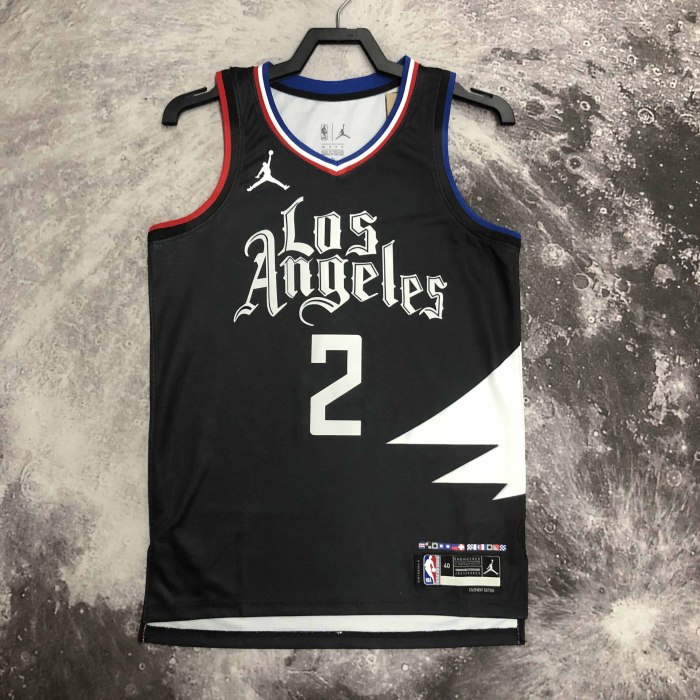 Heat Transfer 2023 Los Angeles Clippers Kawhi Leonard Flying man limited Black Jersey