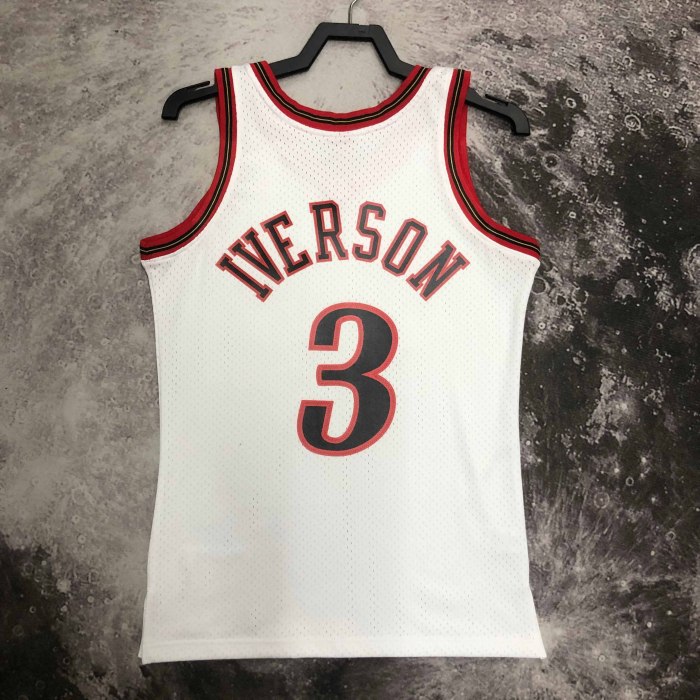 Heat Transfer Philadelphia 76ers Allen Iverson Mitchell & Ness White 1997-98 Hardwood Classics Swingman Jersey