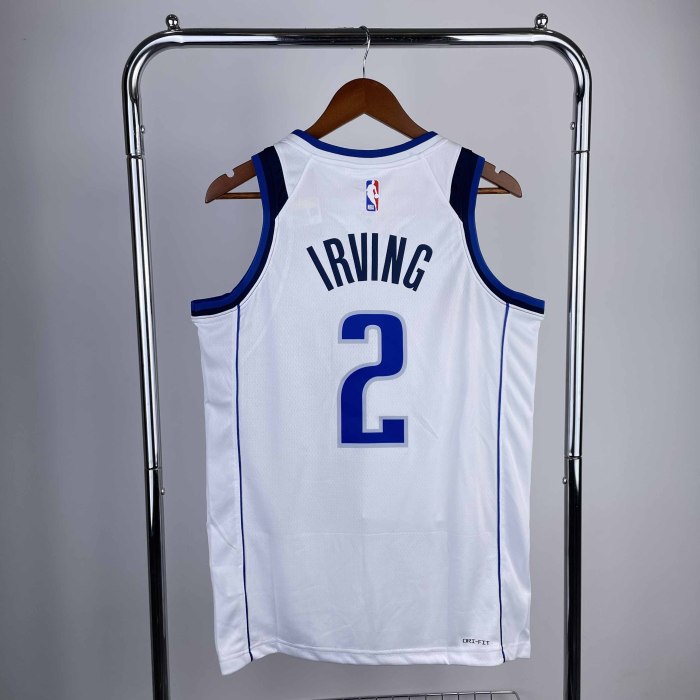 Heat Transfer Dallas Mavericks Kyrie Irving 2022-23 Association Edition White Swingman Jersey
