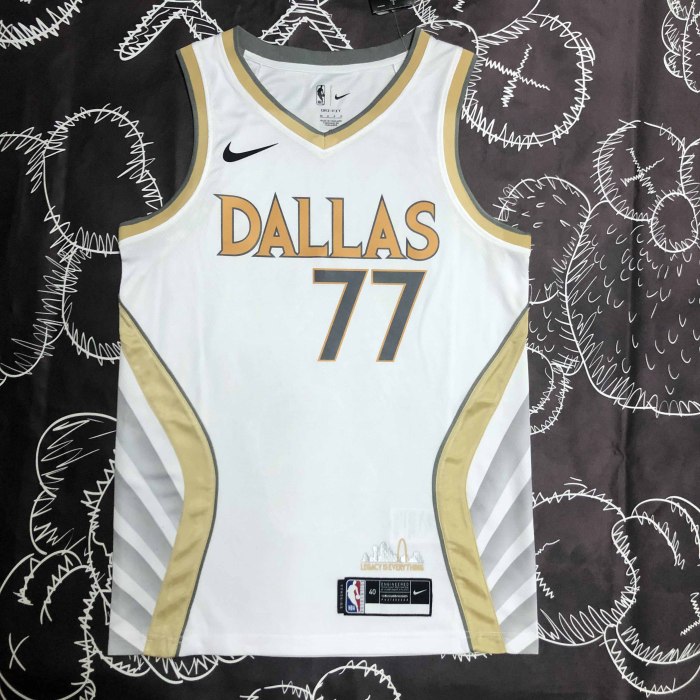 Heat Transfer 2020 Dallas Mavericks Luka Doncic City edition White Jersey