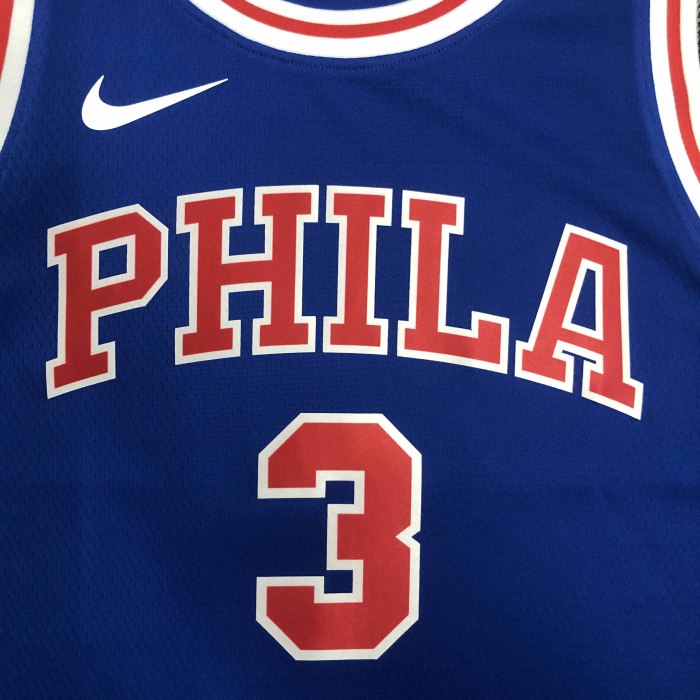 Heat Transfer Philadelphia 76ers AllenEzailIverson Blue Retro Jersey