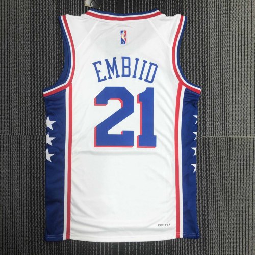 Heat Transfer Philadelphia 76ers Joel Embiid Anniversary White Jersey