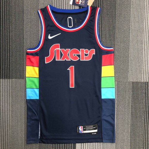 Heat Transfer 2022 Philadelphia 76ers James Harden City edition Dark blue Jersey