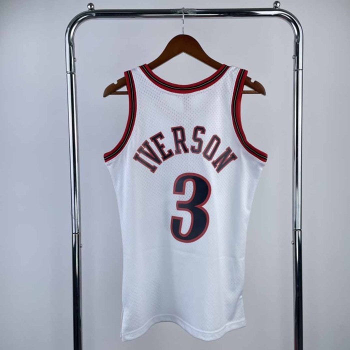 Heat Transfer Philadelphia 76ers Allen Iverson Mitchell & Ness White 1997-98 Hardwood Classics Swingman Jersey