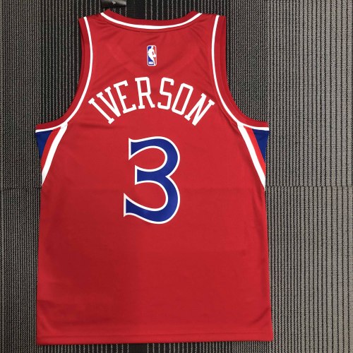 Heat Transfer  Philadelphia 76ers  AllenEzailIverson Red Jersey
