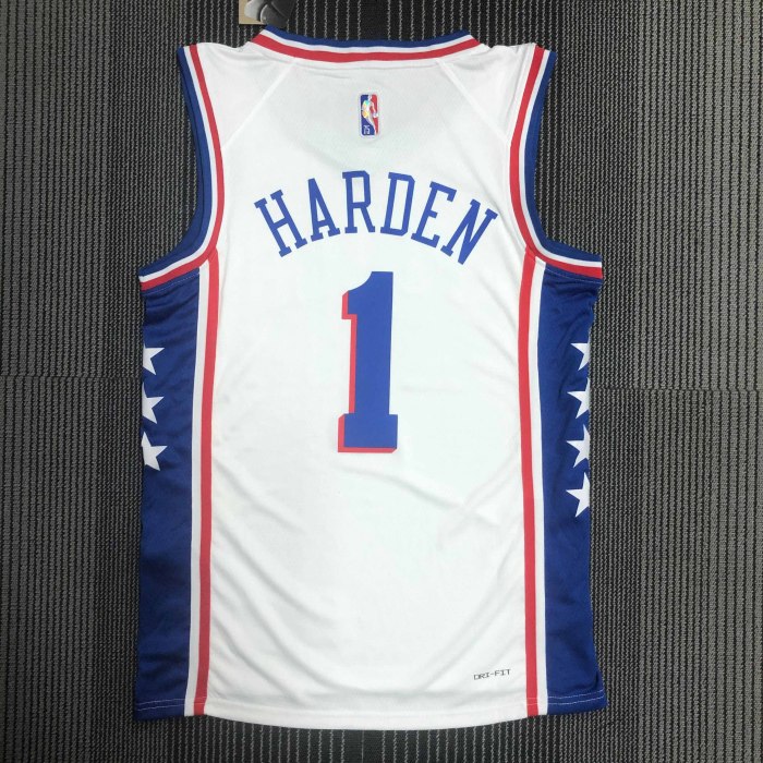Heat Transfer Philadelphia 76ers James Harden 75th Anniversary White Jersey