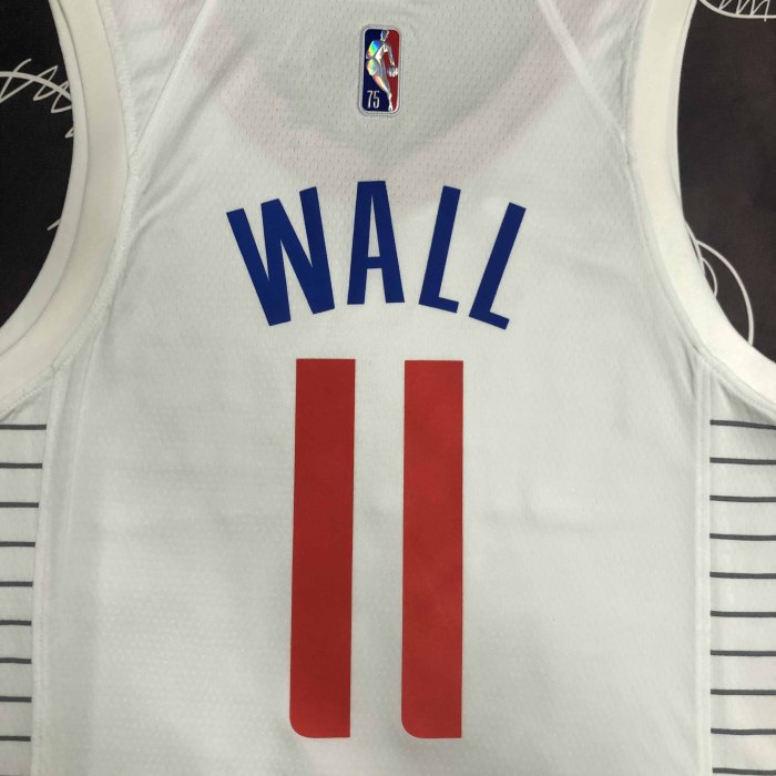 Heat Transfer Los Angeles Clippers Johnathan Hildred Wall Jr.  75th Anniversary White Jersey