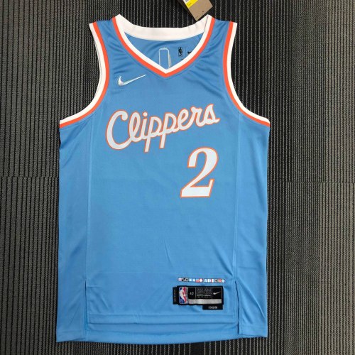 Heat Transfer 2022 Los Angeles Clippers Kawhi Leonard City edition Blue Jersey