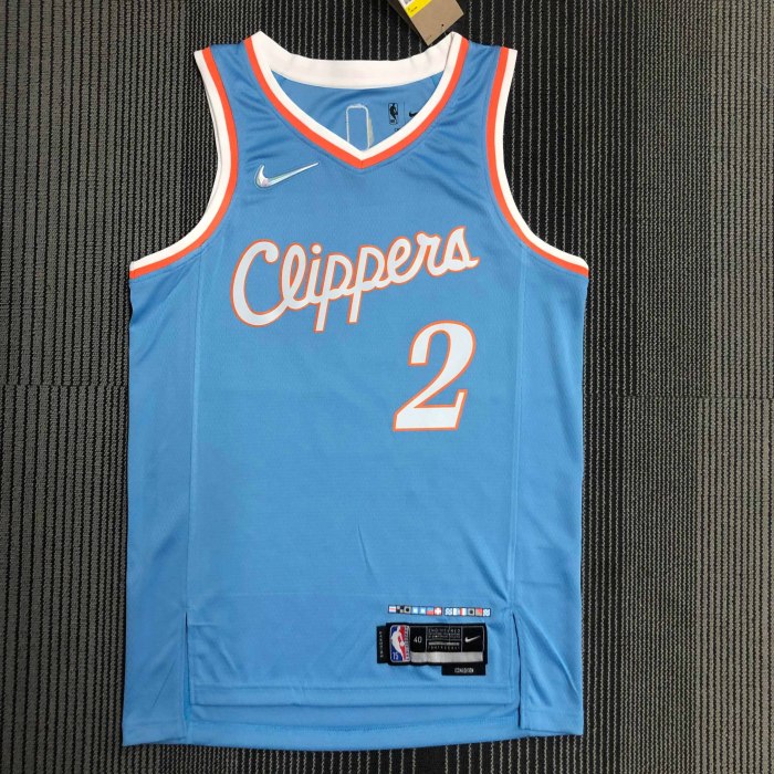 Heat Transfer 2022 Los Angeles Clippers Kawhi Leonard City edition Blue Jersey