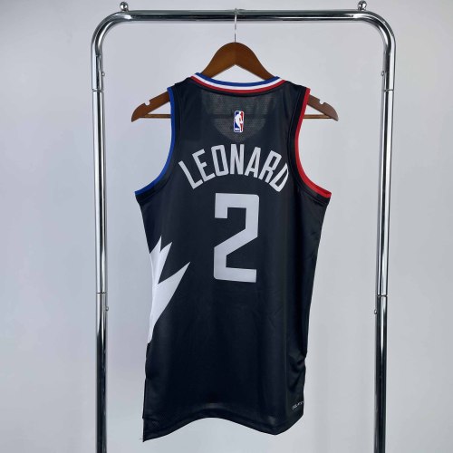 Heat Transfer 2023 Los Angeles Clippers Kawhi Leonard Flying man limited Black Jersey
