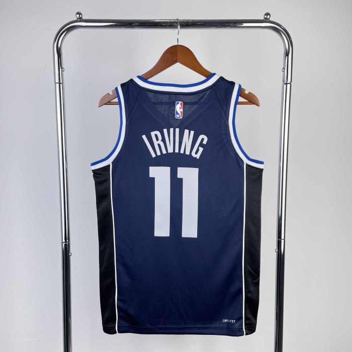 Heat Transfer 2023 Dallas Mavericks Kyrie Irving Navy Jersey