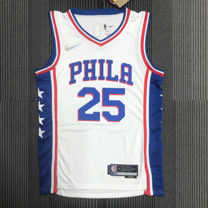 Heat Transfer Philadelphia 76ers Simmons 75th Anniversary White Jersey