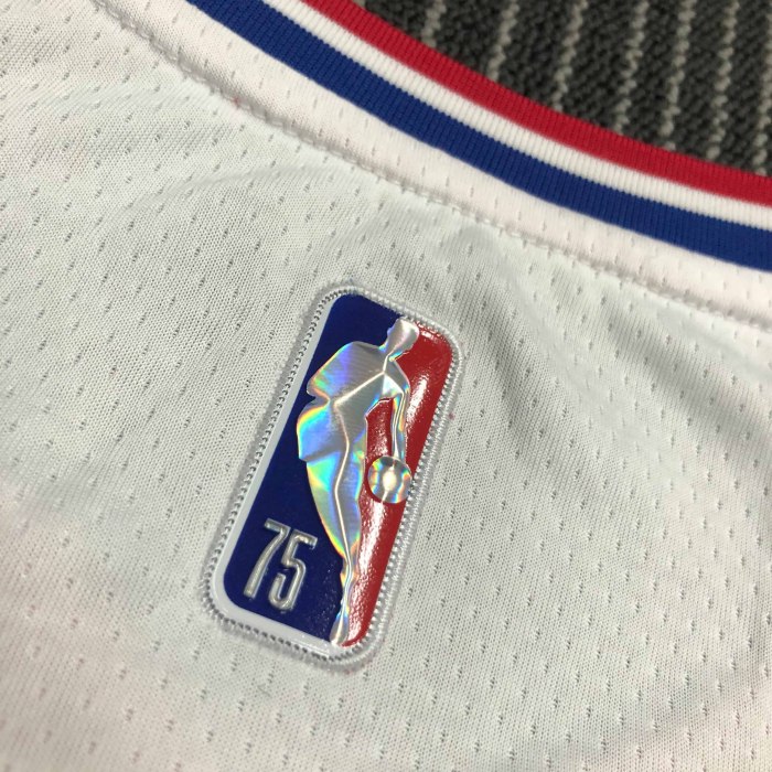 Heat Transfer Los Angeles Clippers Kawhi Leonard 75th Anniversary White Jersey