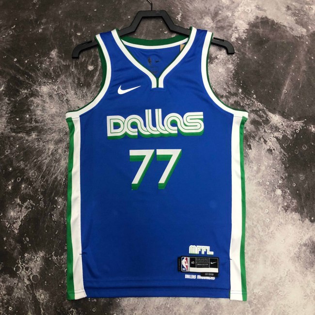 Heat Transfer 2023 Dallas Mavericks Luka Doncic City editionDark Blue Jersey