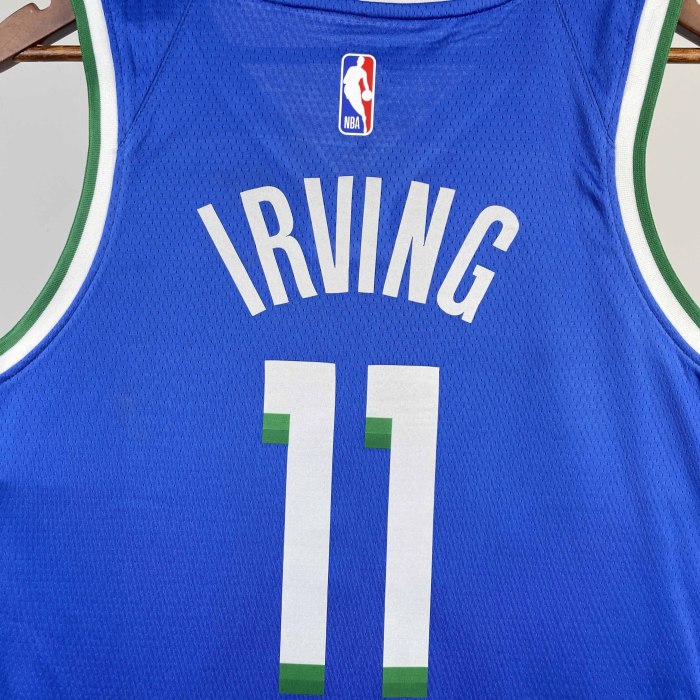 Heat Transfer 2023 Dallas Mavericks Kyrie Irving City edition Dark Blue Jersey