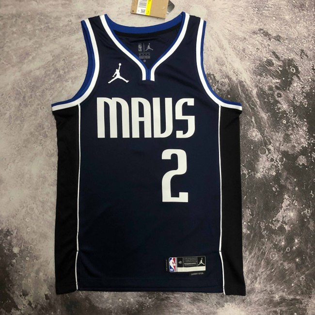 Heat Transfer 2023 Dallas Mavericks Kyrie Irving Navy Jersey