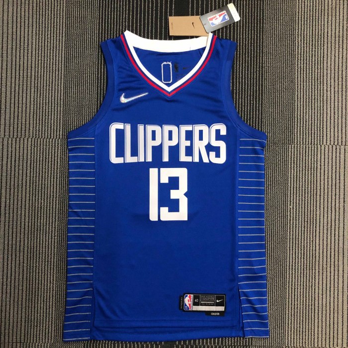 Heat Transfer Los Angeles Clippers Paul George 75th Anniversary  Blue Jersey