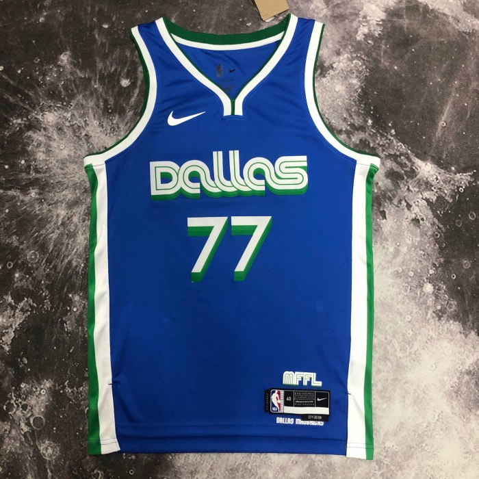 Heat Transfer 2023 Dallas Mavericks Luka Doncic City editionDark Blue Jersey
