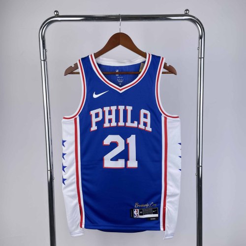 Heat Transfer Philadelphia 76ers Joel Embiid 2023-24 Icon Edition Swingman Jersey