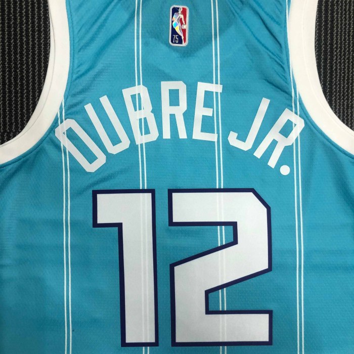 Heat Transfer Charlotte Hornets Kelly Oubre Jr. 75th Anniversary Blue Jersey