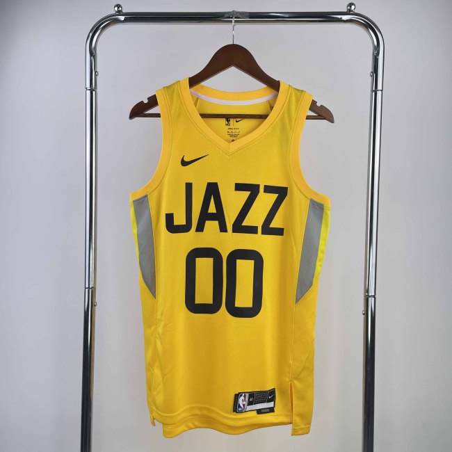 Heat Transfer 2023 Utah Jazz Jordan Clarkson Away Yellow Jersey