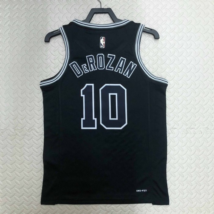 Heat Transfer San Antonio Spurs Demar DeRozan Black Hardwood Classics Swingman Jersey