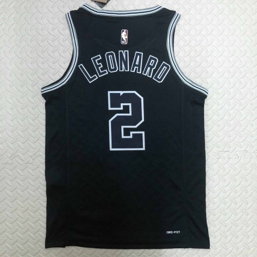 Heat Transfer 2023 San Antonio Spurs Kawhi Leonard  Retro Black Jersey