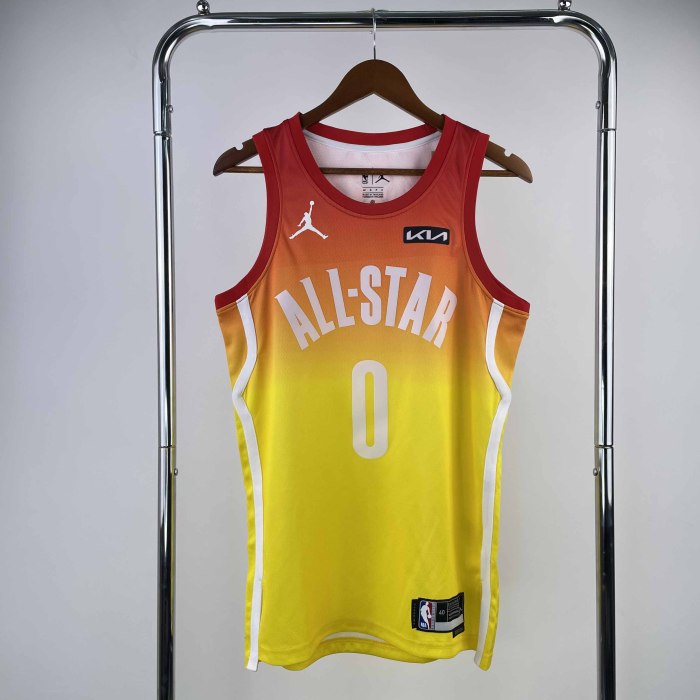 Heat Transfer 2023 Portland Trail Blazers Damian Lillard All-star Yellow Jersey