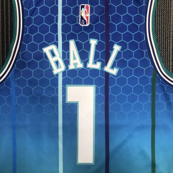 Heat Transfer 2022 Charlotte Hornets LaMelo Ball city edition Blue Jersey