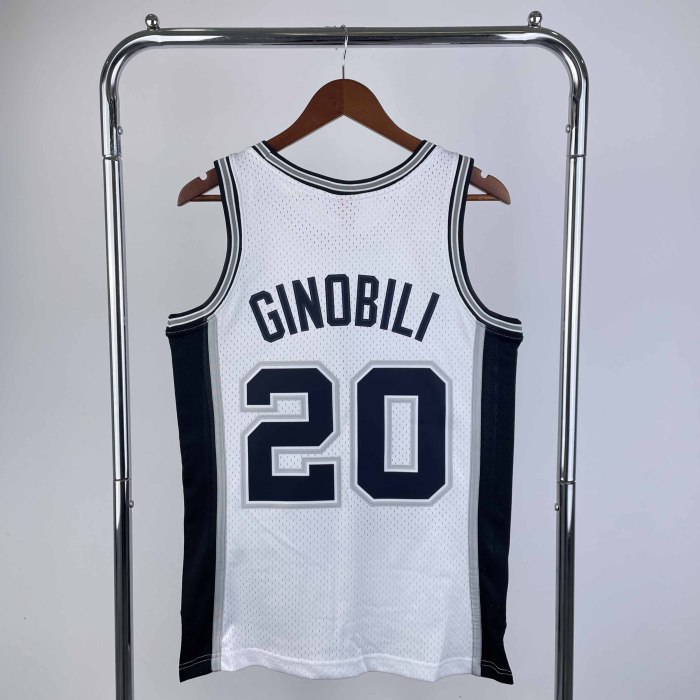 Heat Transfer San Antonio Spurs Manu Ginobili Mitchell & Ness 2002-03 White Hardwood Classics Swingman Jersey