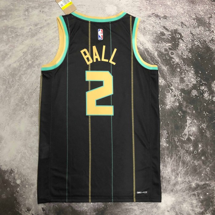 Heat Transfer 2023 Charlotte Hornets LaMelo Ball City edition Black Jersey