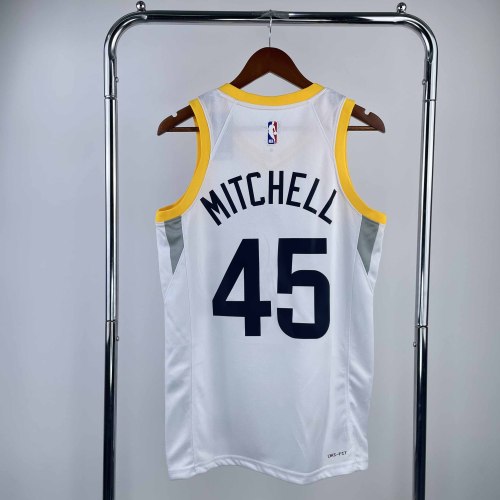 Heat Transfer 2023 Utah Jazz  Donovan Mitchell Home White Jersey
