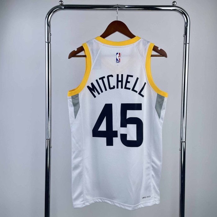 Heat Transfer 2023 Utah Jazz  Donovan Mitchell Home White Jersey